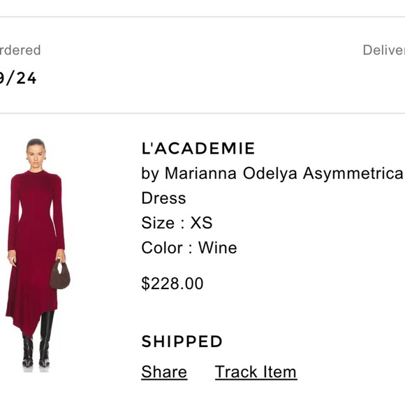 Lacademie Red Asymmetrical Sweater Dress Size XS - Picture 5 of 12